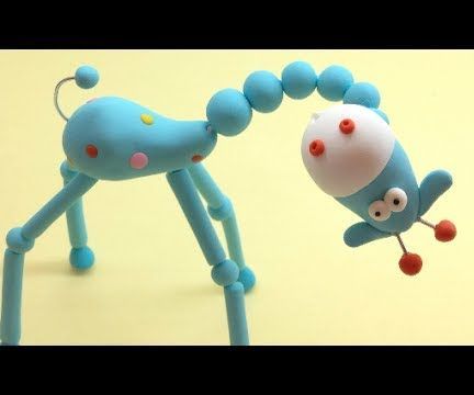 Articulated Blue Giraffe (Polymer Clay)  