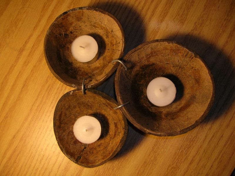 Coconut candle holder