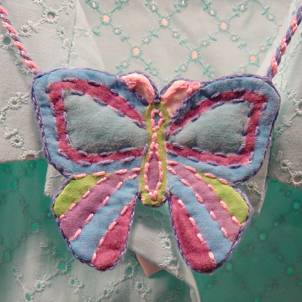 Butterfly Quilt Necklace