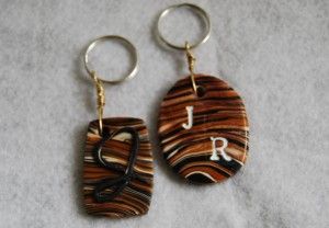 Polymer Clay "Tiger" Keyfobs