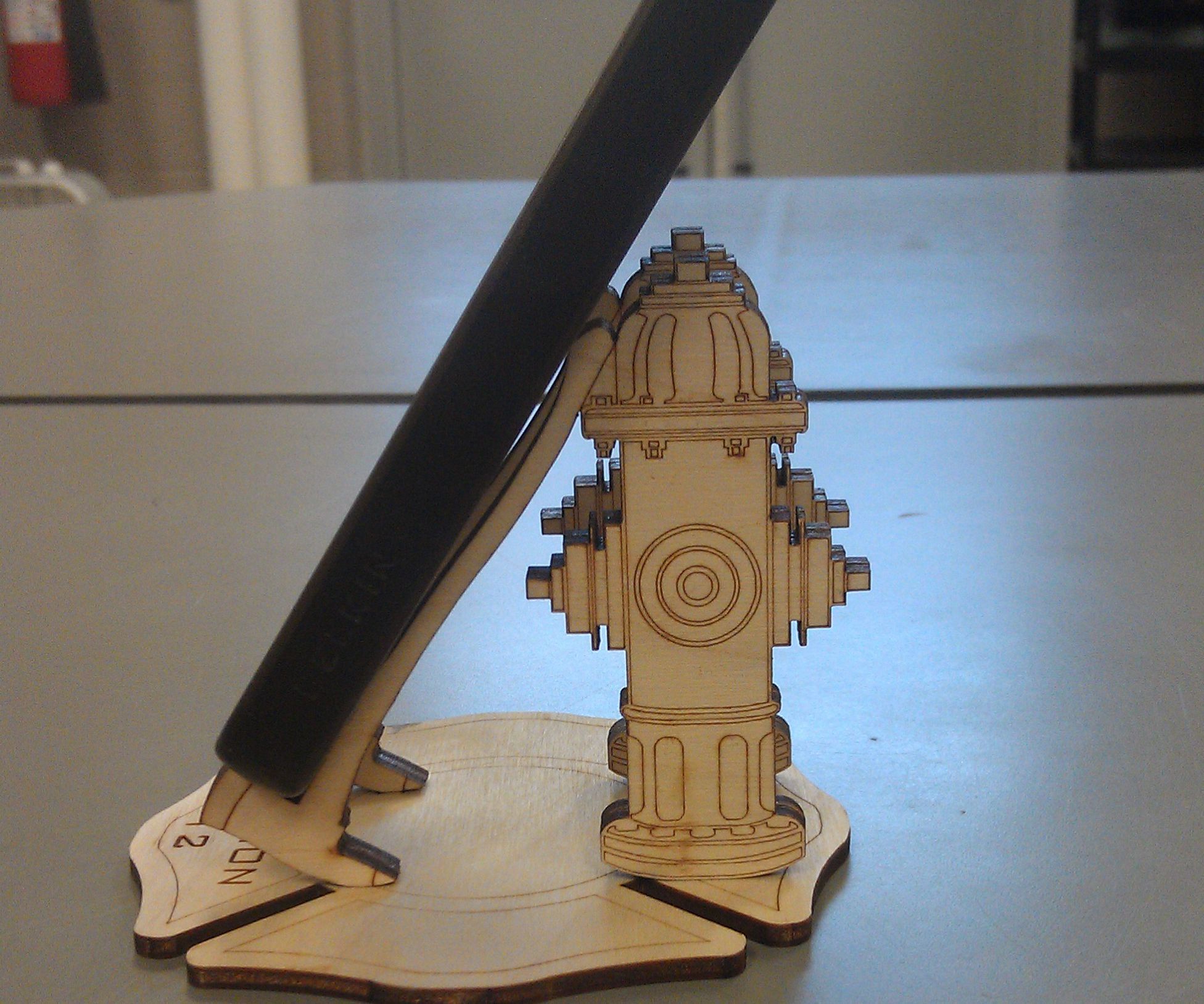 Laser Cut Firemans Phone Stand