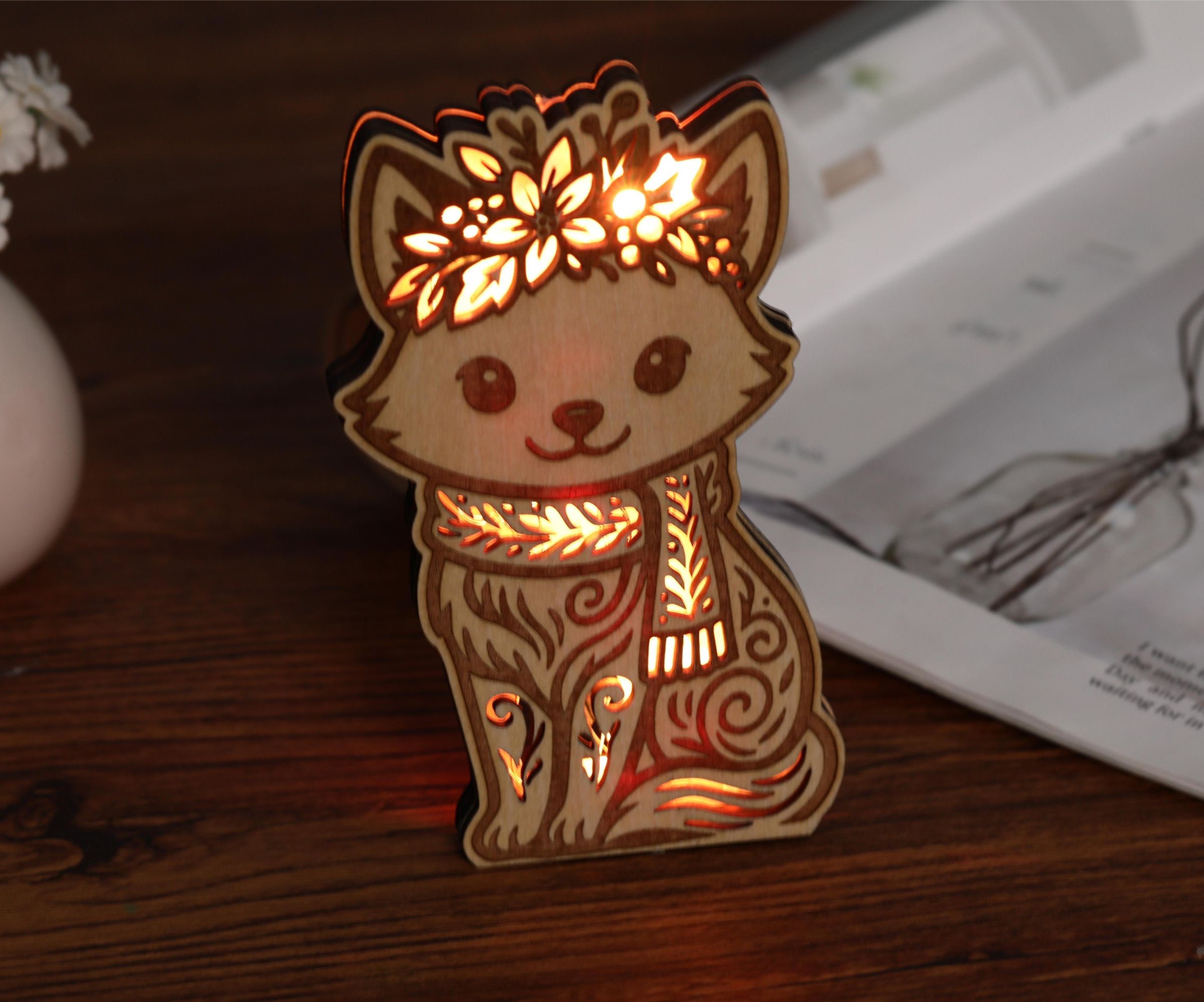 Mini Cat Silhouette Lamp| Laser Cut，Glow Box
