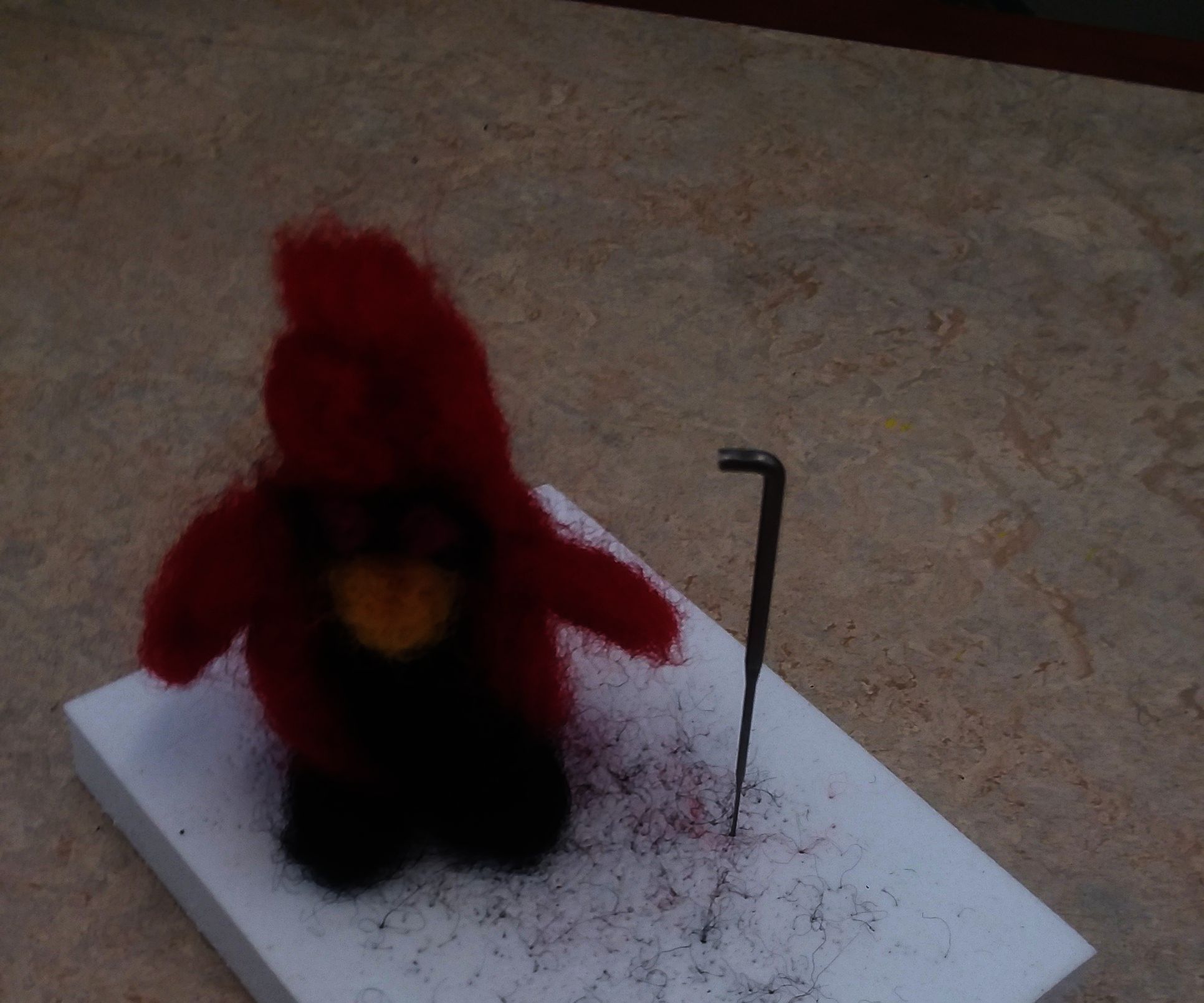 Felting a Redbird