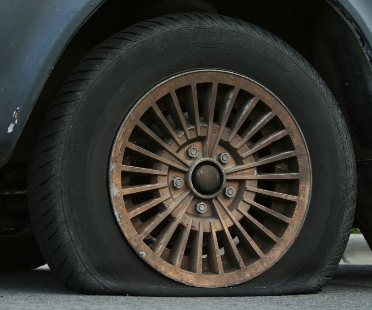 Slashed Car Tires