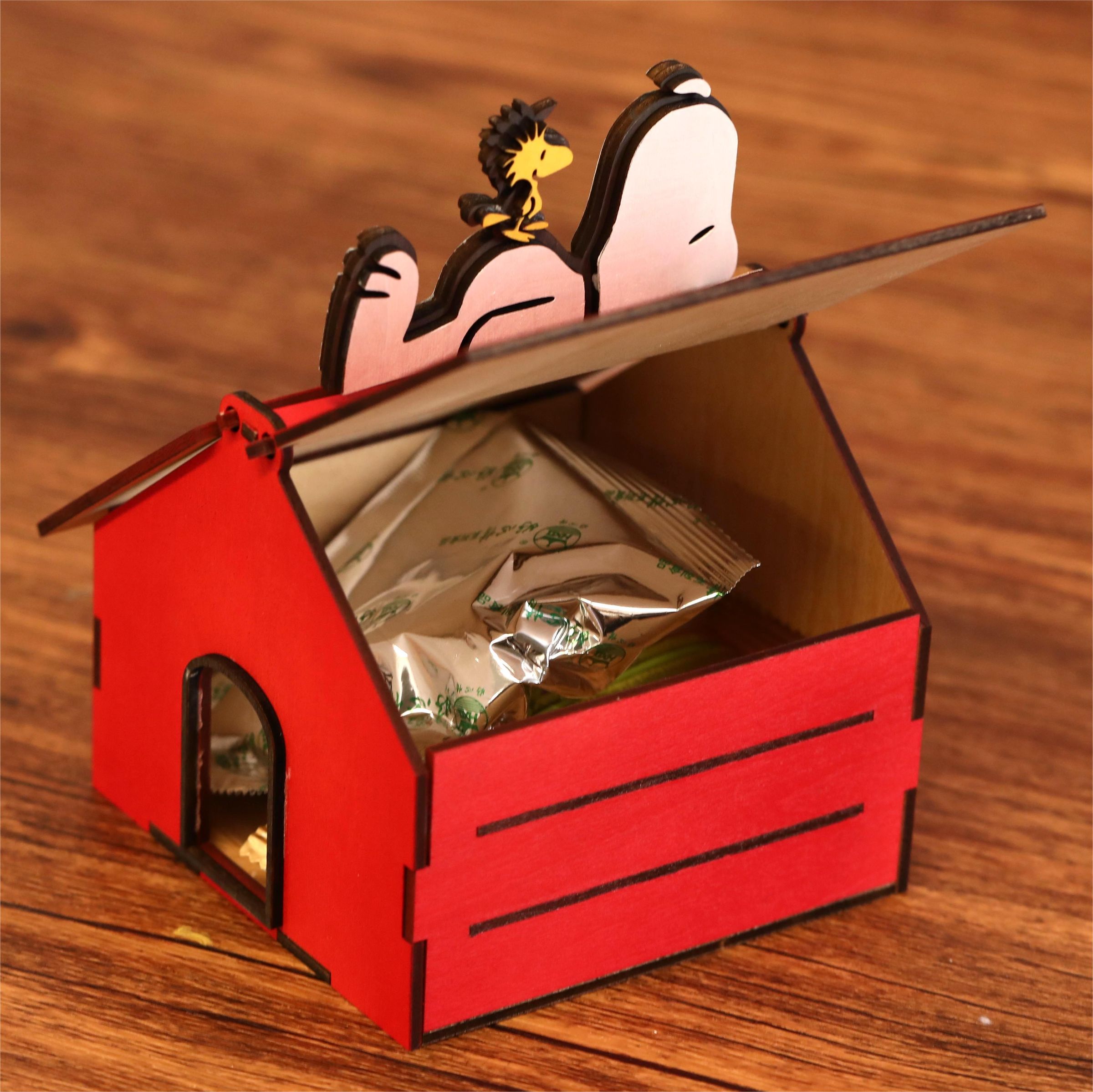 DIY Snoopy House Wooden Snack Box | Laser Cut, Custom Wood Art