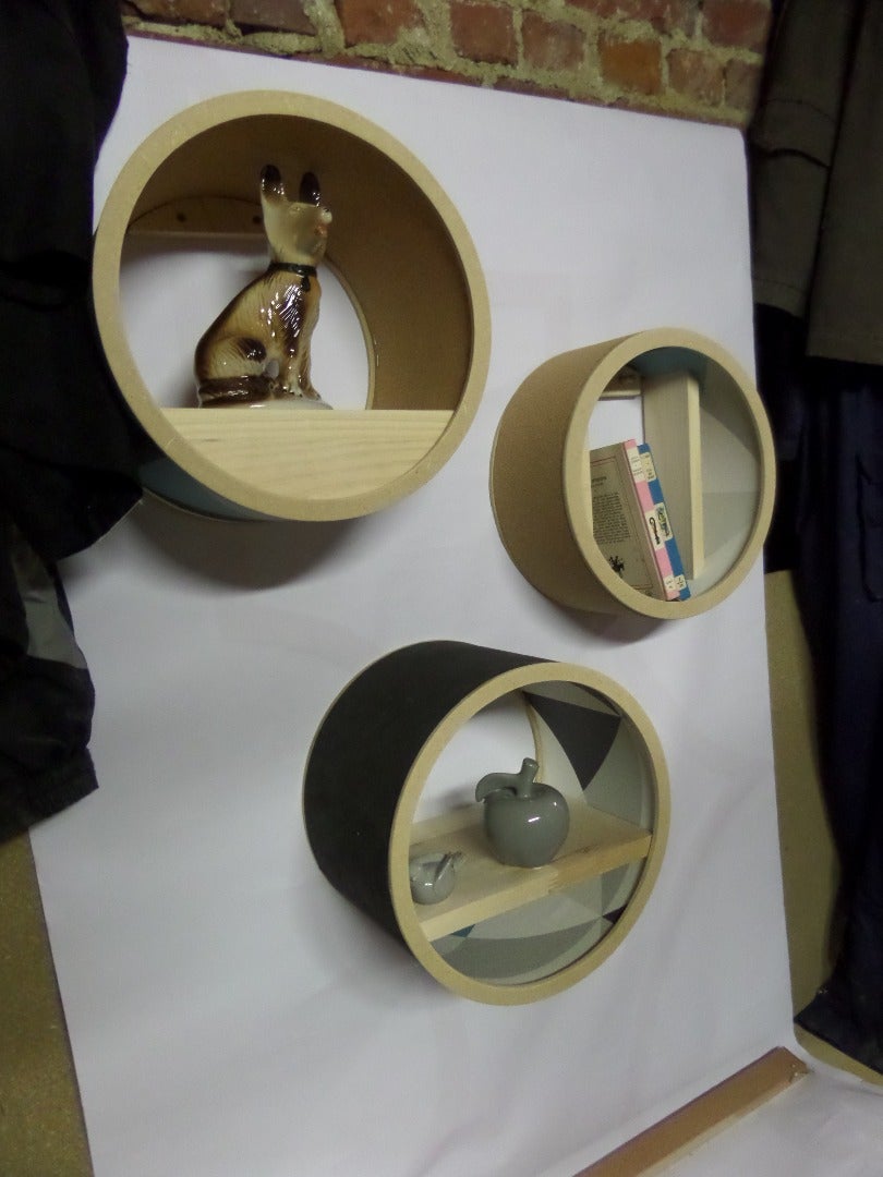 Salvage Carboard Pipe Shelf