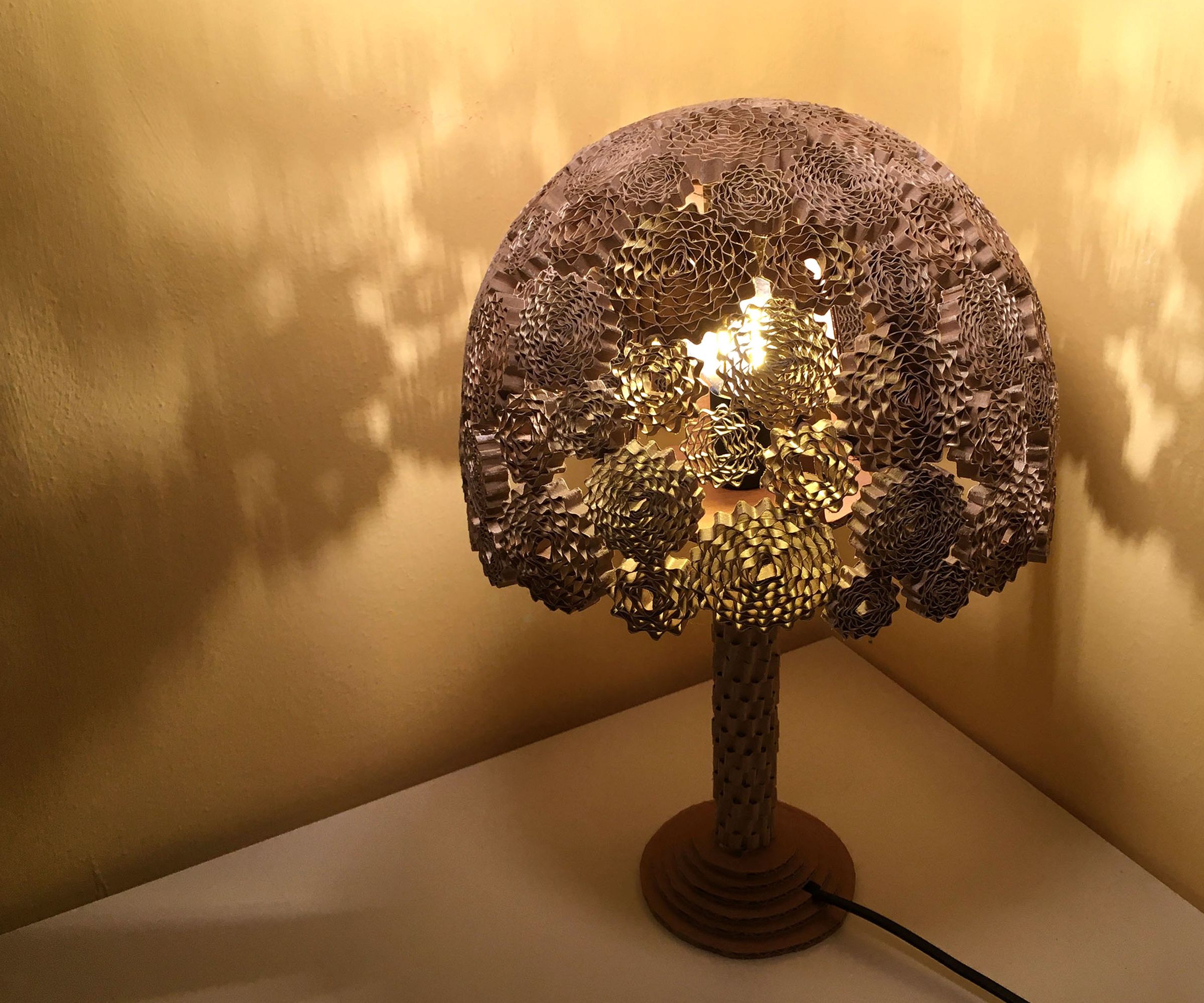 Corrugated Cardboard Lamp