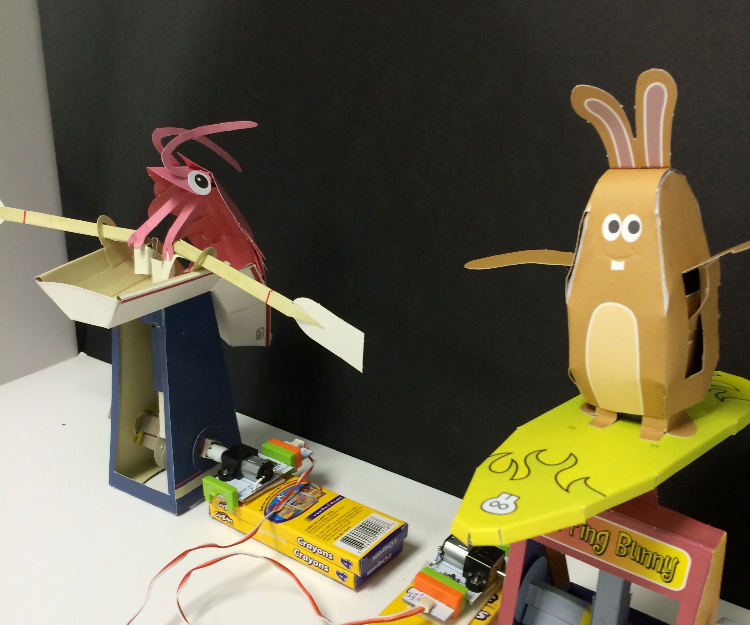 Papercraft Automata Race Game LittleBits Circuit