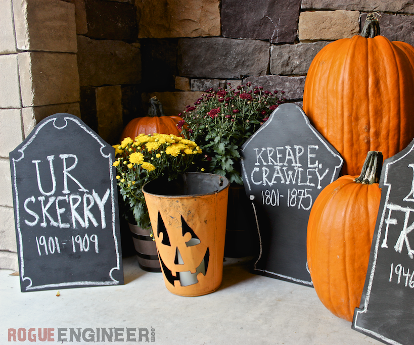 DIY Chalkboard Tombstones 