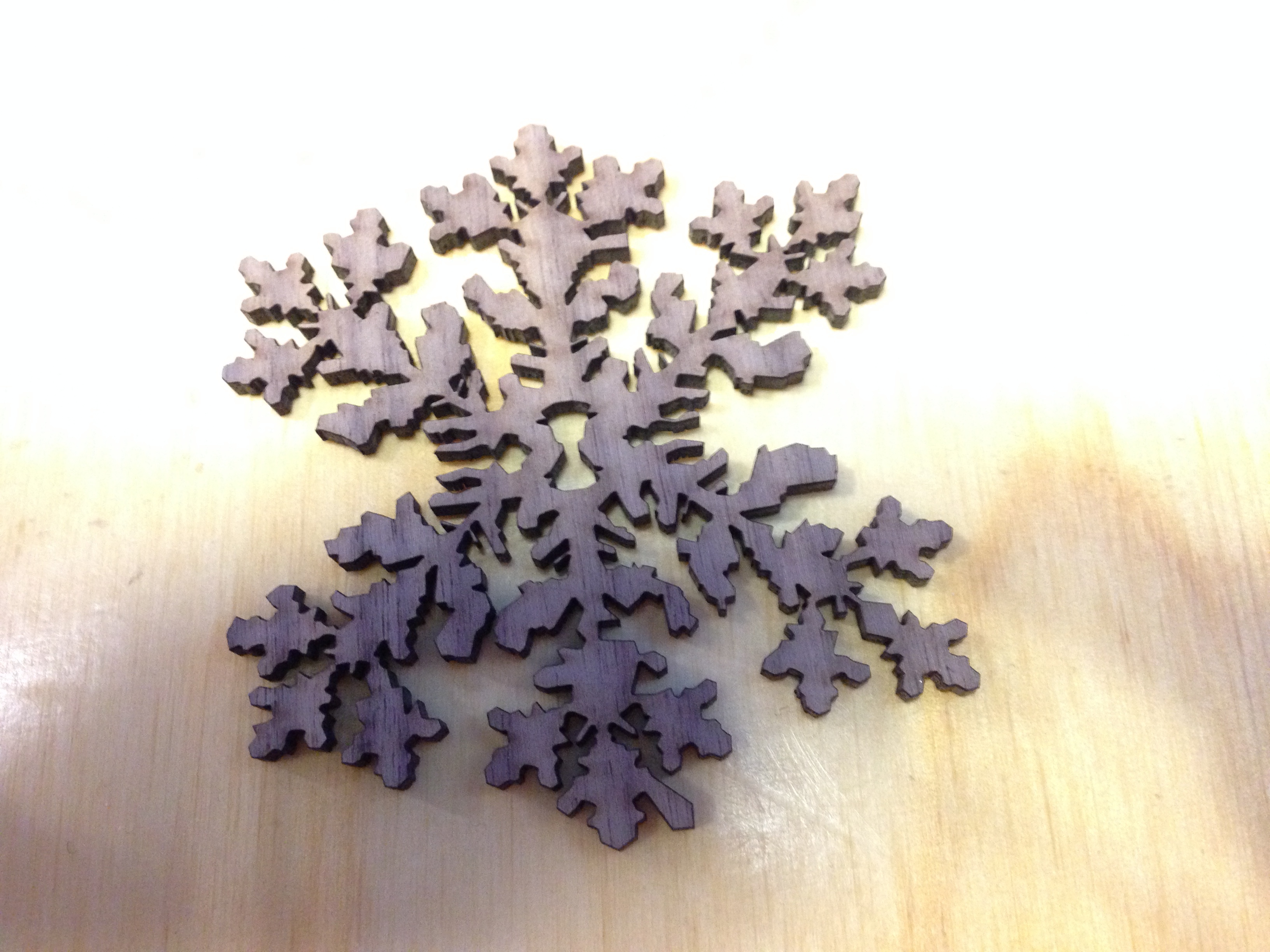 Wooden Snowflake Christmas Tree Ornaments