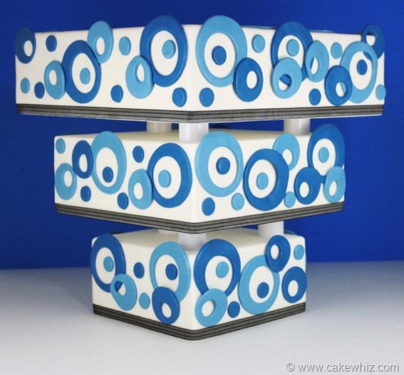 Upside down tiered polka dot cake