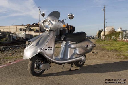 &quot;Quicksilver&quot; Retro-Future Scooter From Appliances and Scrap Metal