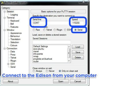 Connecting to the Edison Board
