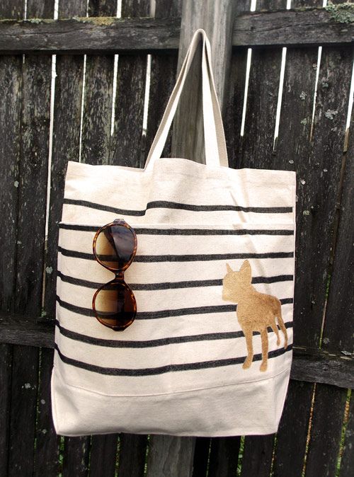 Painted Striped Reusable Bag