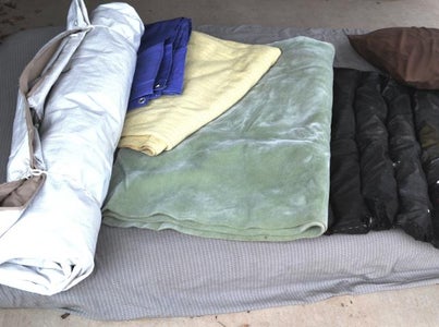 Air Duvet and Insulated Mat of Recycled Materials