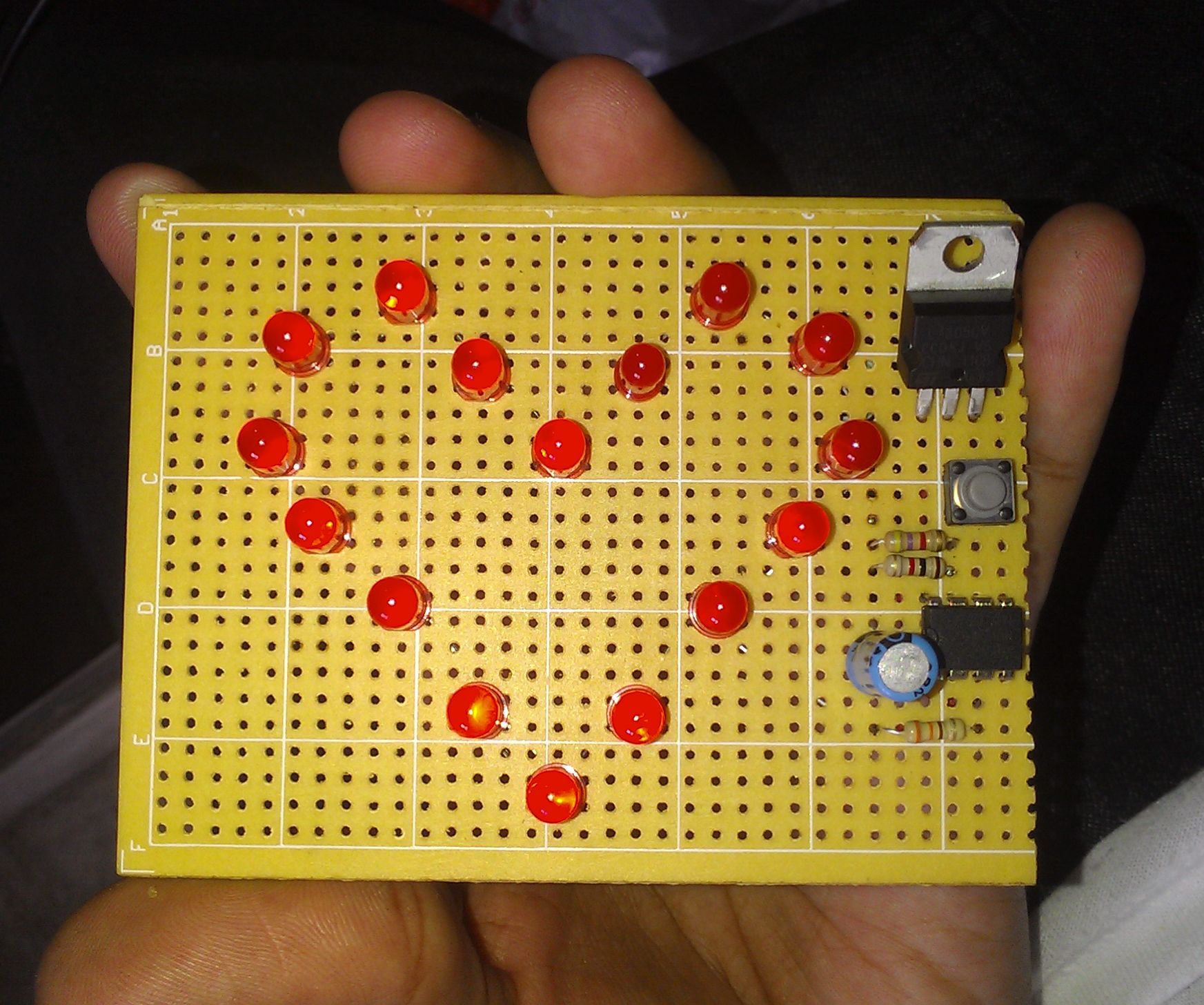 Flashing Heart Using LEDs and 555 Timer