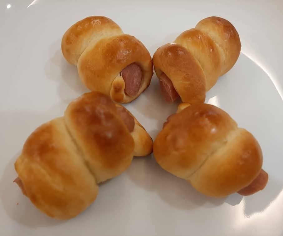 Homemade Golden Hot Dog Buns