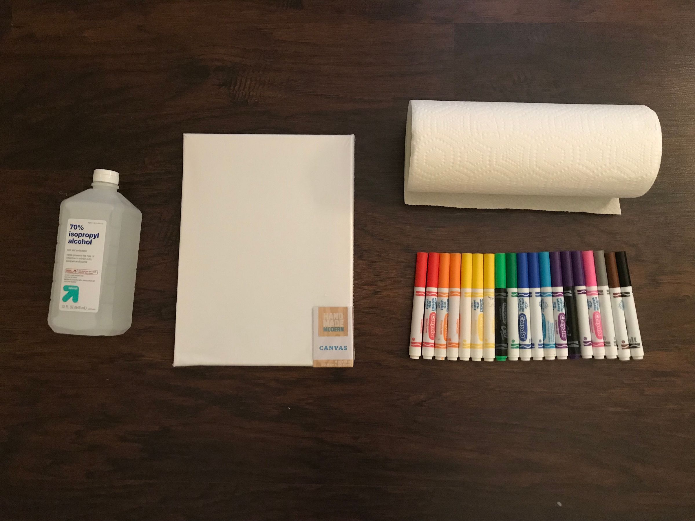 How to Make Marker and Rubbing Alcohol Art on a Canvas 5 Steps