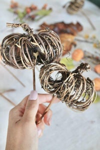 Layer Bigger Pieces on Your Pumpkin Wreath
