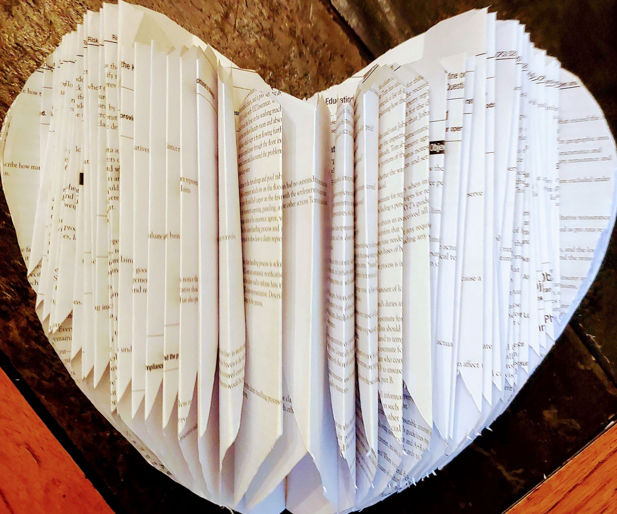 Paper Book Heart Decoration 