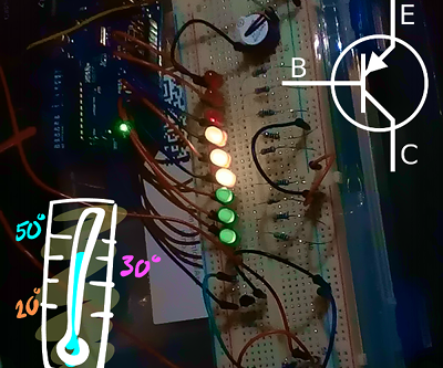 BjTerm. Arduino Thermometer with analog sensor and bargraph
