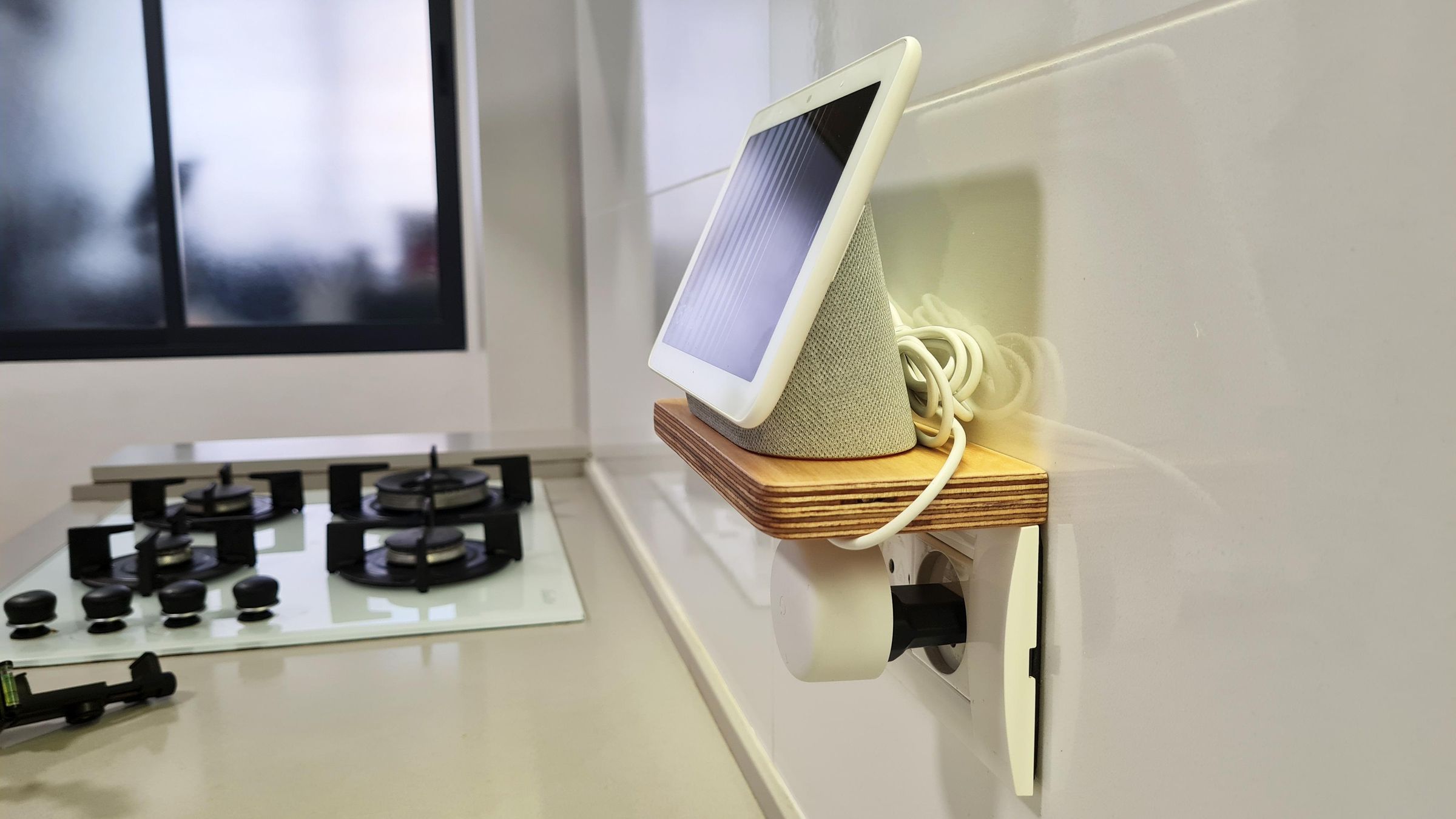 Small Wooden Floating Shelf HACK NO Drilling NO Glue Google Nest Hub 28 Steps (with