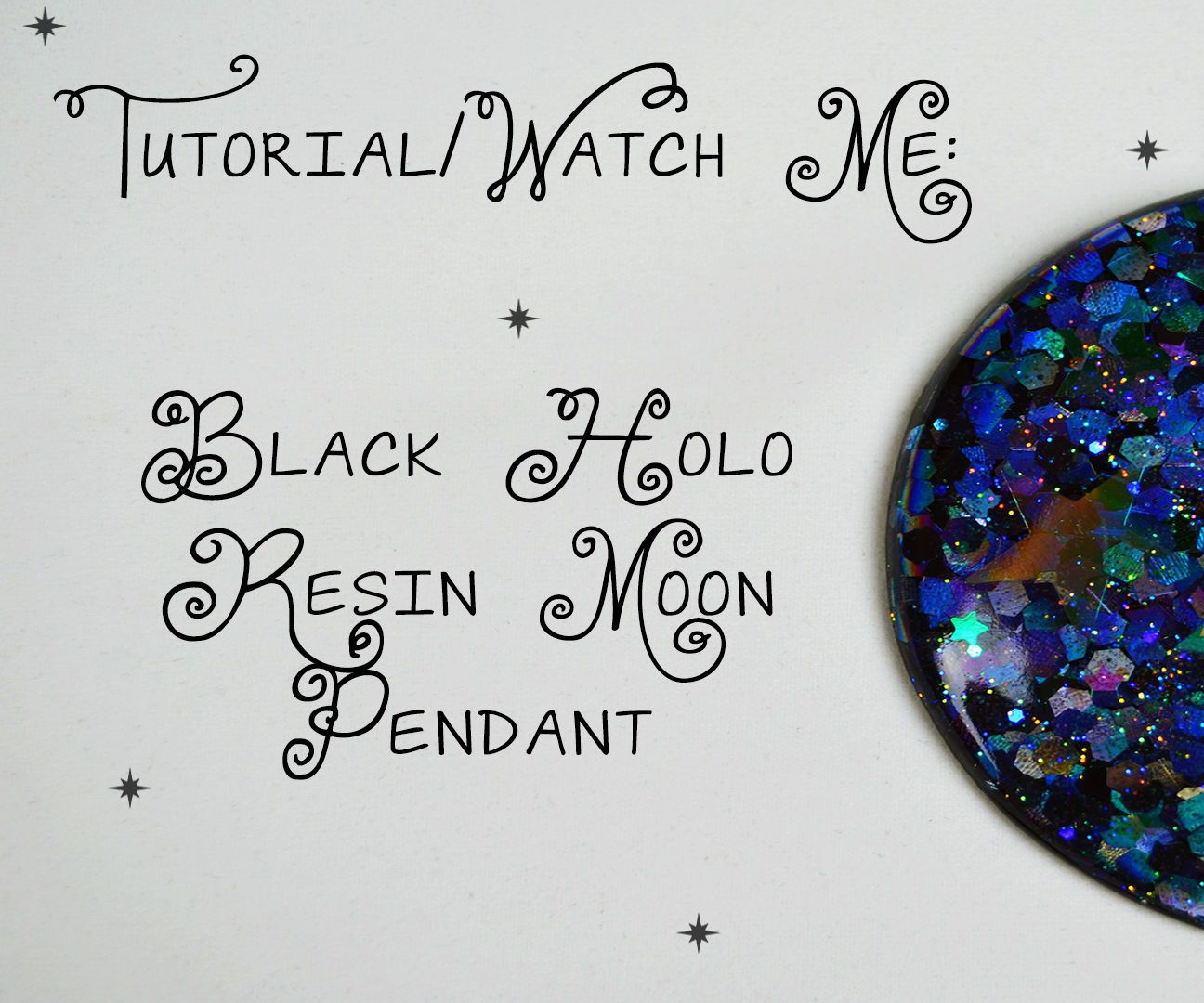 Black Holo Moon Pendant