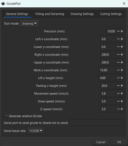 Configuring G-CodePlot Settings