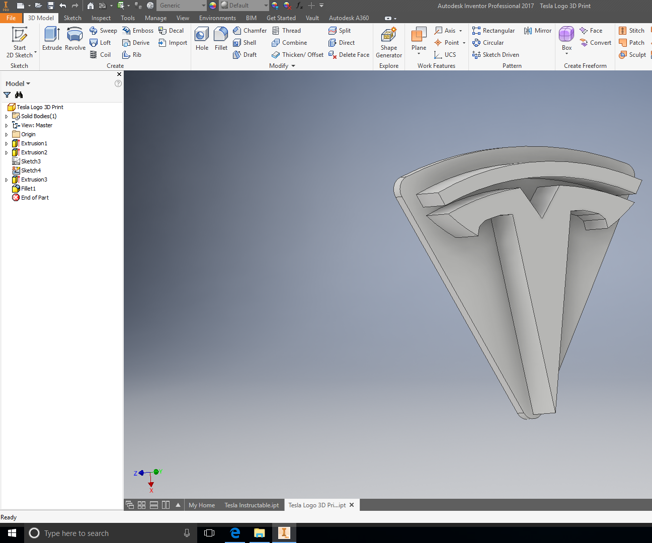 Tesla Logo 3D Print