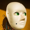 Robotic Head Directed to Light. From Recycled and Reused Materials