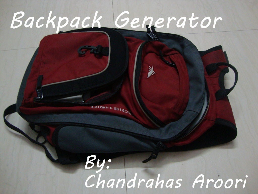 Backpack Generator 6 Steps Instructables