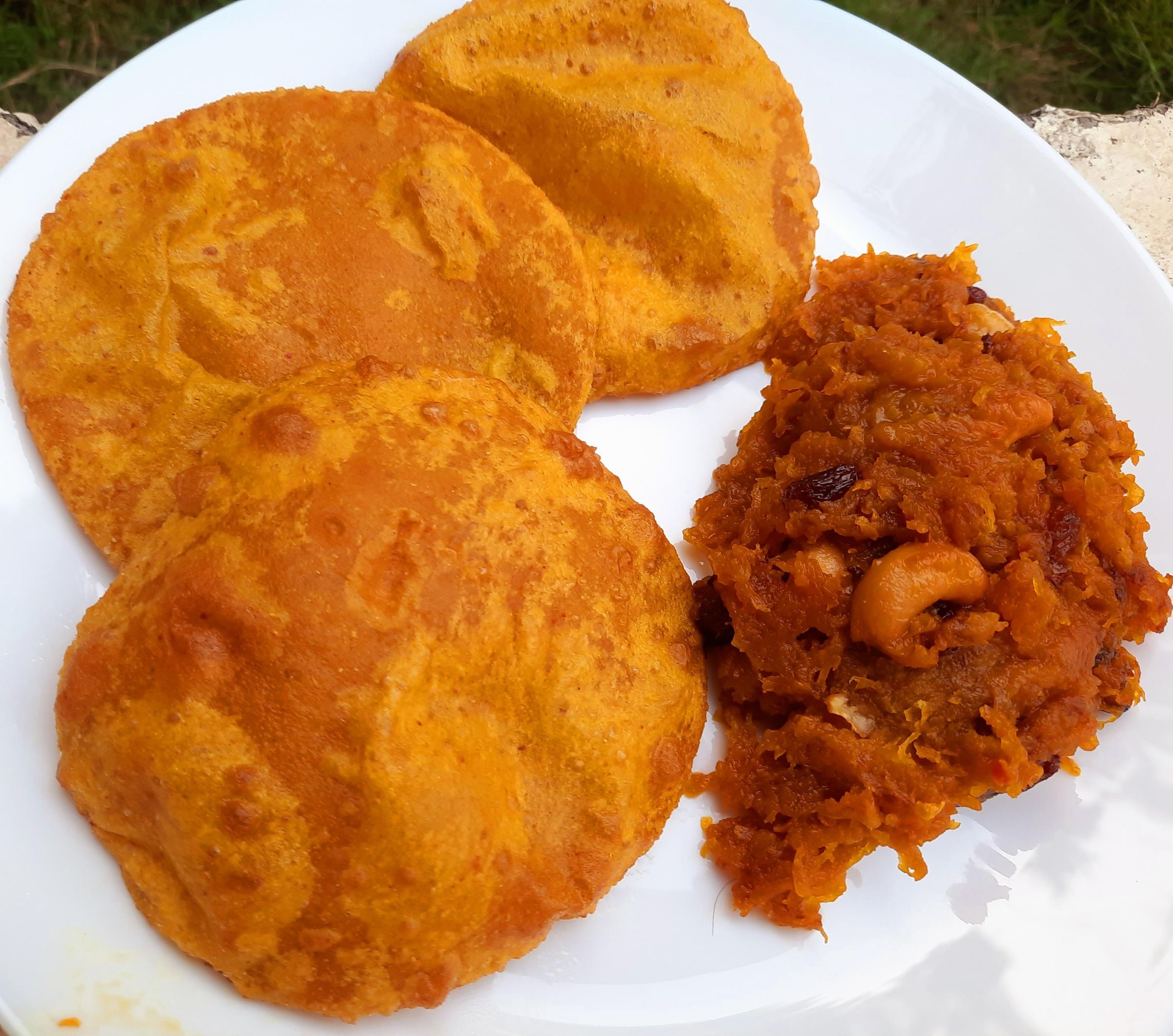 The Indian Halloween Pumpkin Halwa & Pumpkin Puri 15 Steps (with
