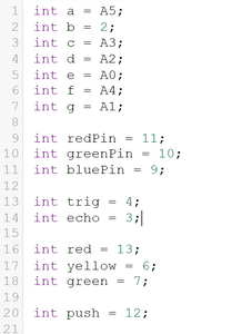 Breaking Down the Code - Declare Variable Names and Pins