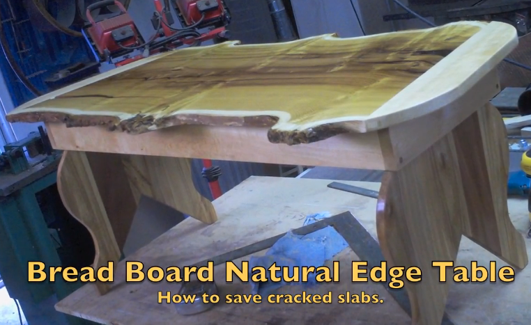 Bread-board Ends for Cracked Natural Edge Slab Tables.