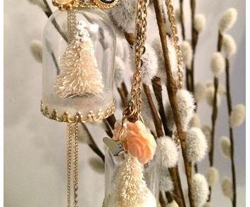 Miniature Tree Necklace- Winter Wonderland