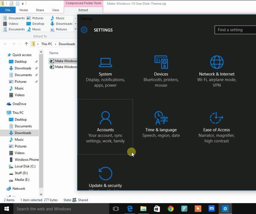 Enable Dark Theme in Windows 10
