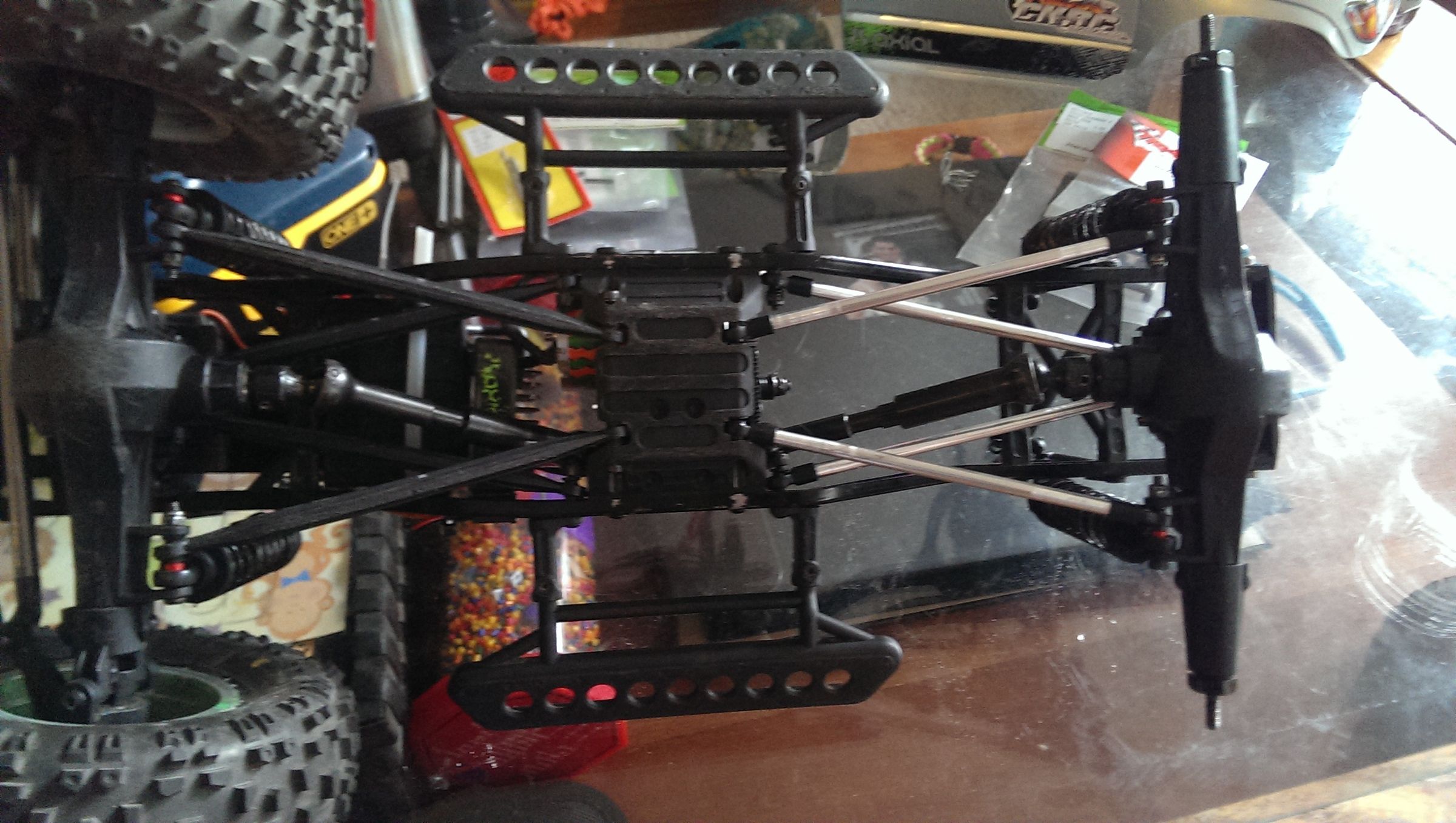 SCX10 Roll Cage Flat Bed CLEAR Set Fits SCX10 Trail Honcho Body Truggy Back AX80046 - rc Bitz