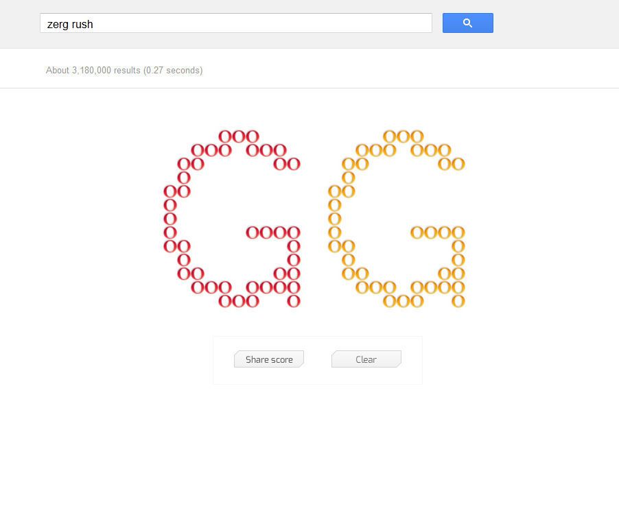 Google Easter Egg Game 2: Zerg Rush