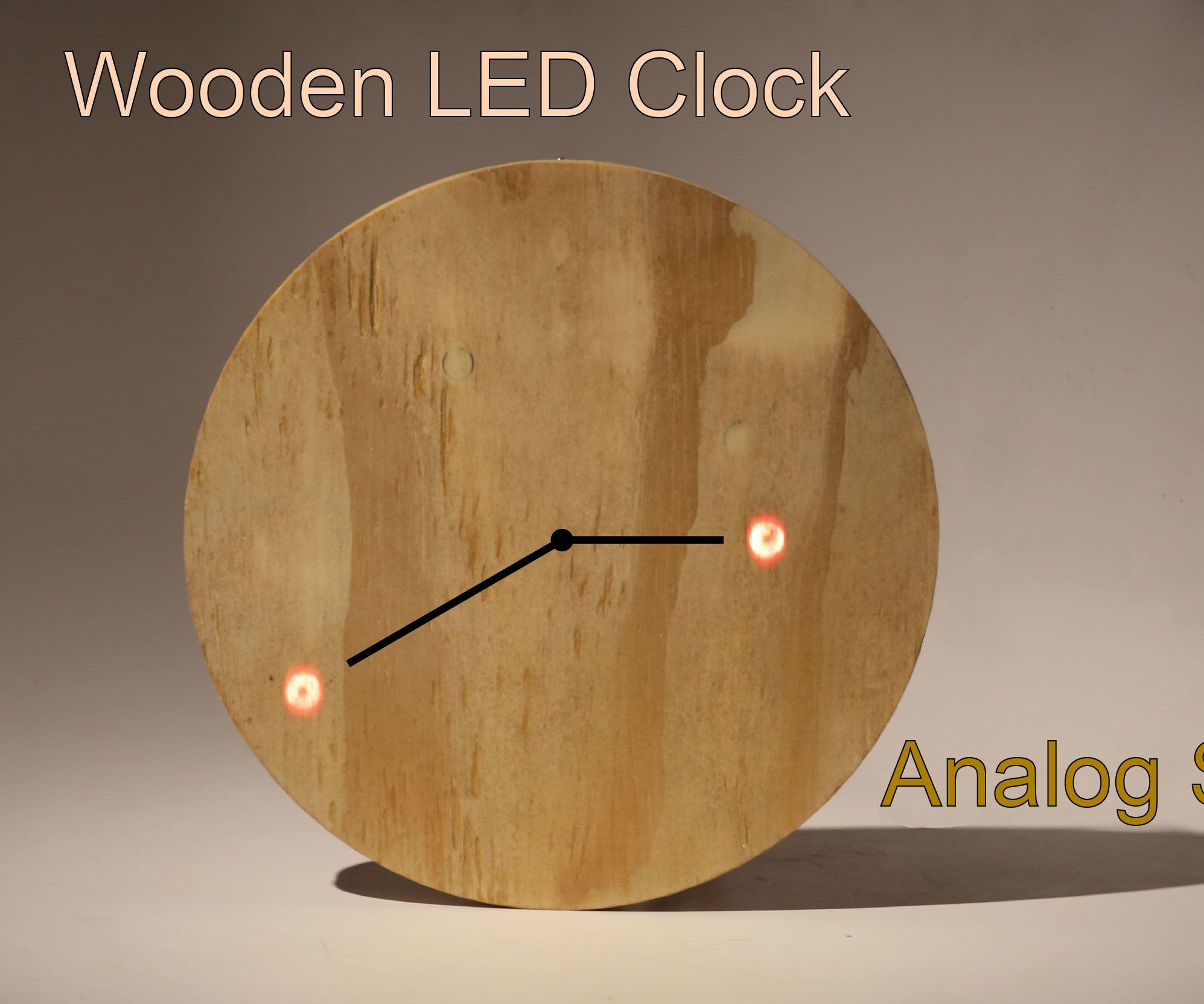 Wooden LED Clock - Analog Style