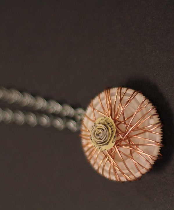 Wire Wrapped Gear Necklace