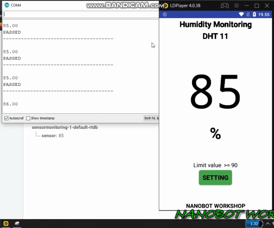 Sensor Monitoring IoT (Google Firebase and Android)
