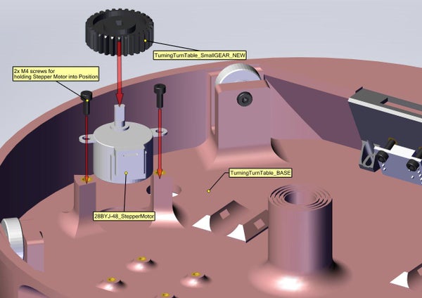 Assembly the Turntable Base Part - Installation of Stepper Motor