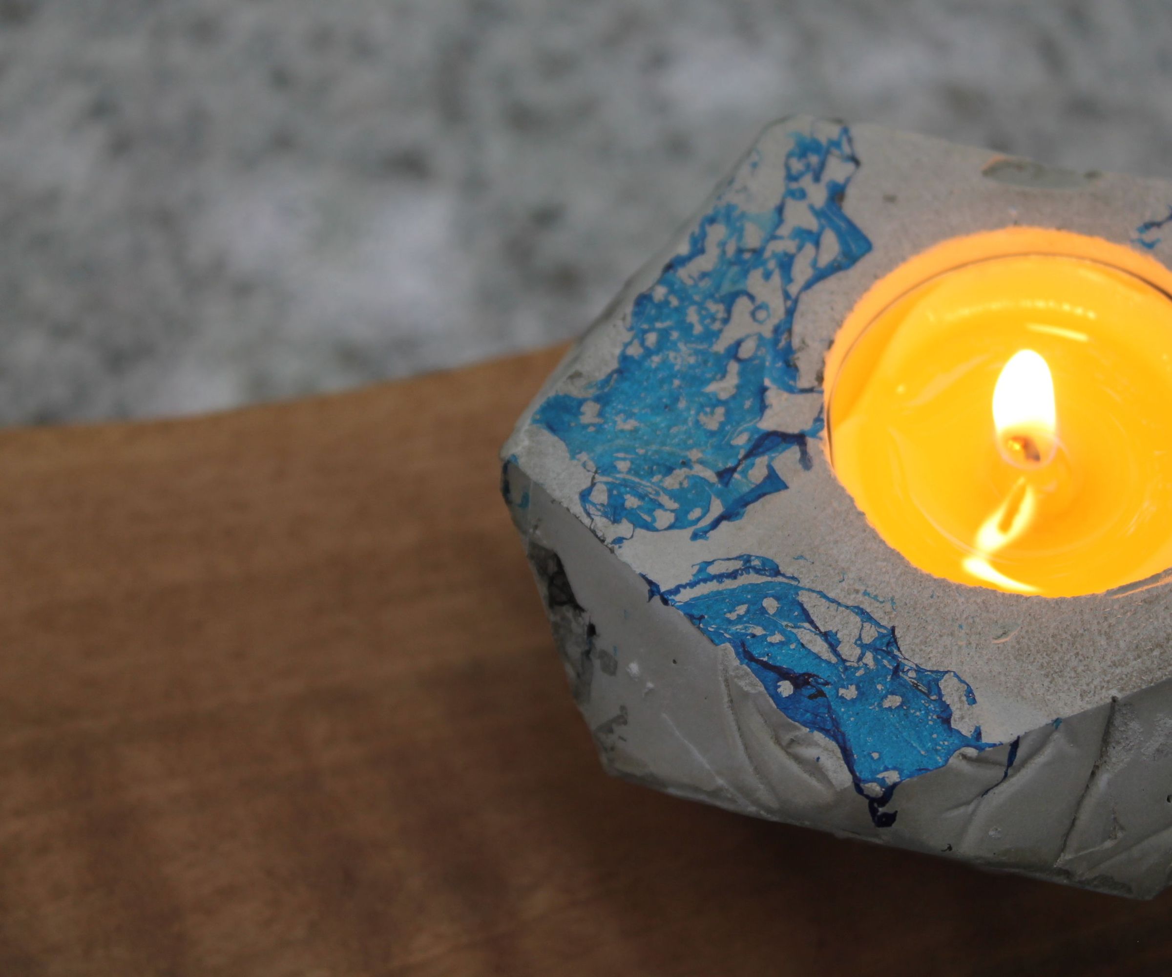 Polyhedric Marbled Candleholder
