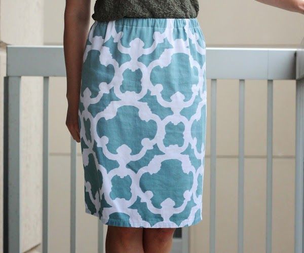 Refashioned (New) Shower Curtain to Skirt