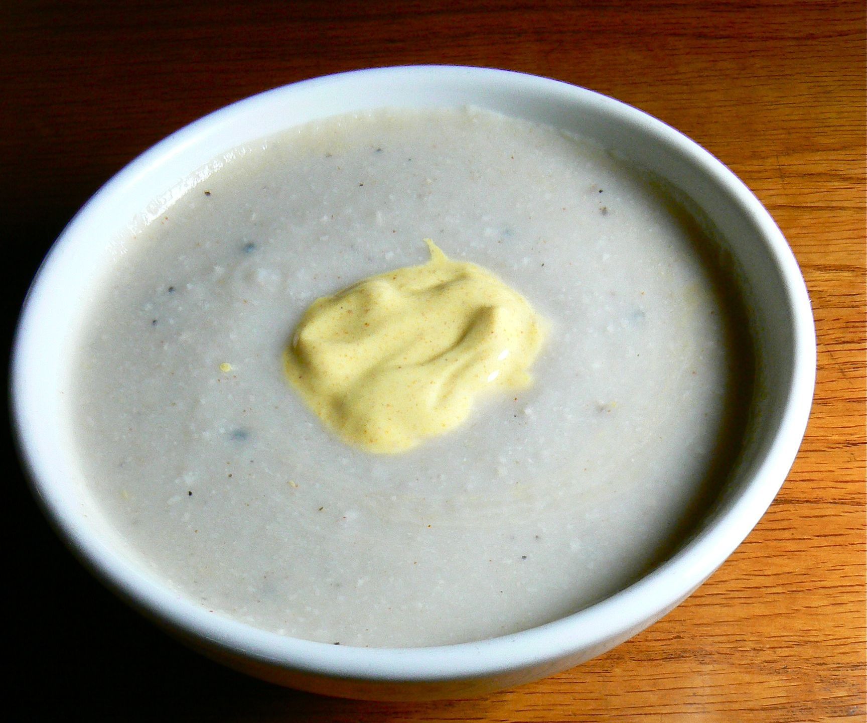 Cauliflower Cashew Bisque With Curry Yogurt Sauce