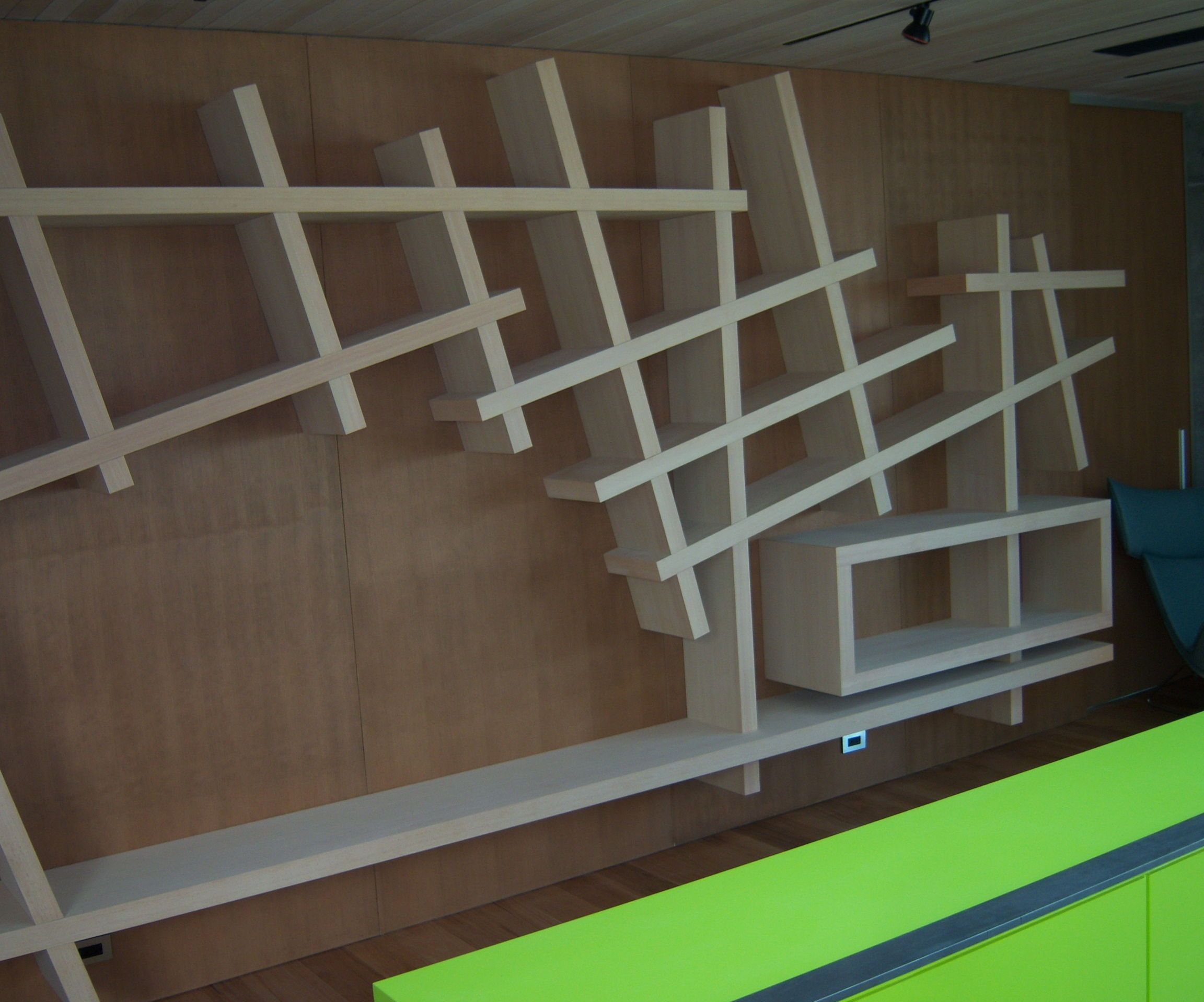 Massive Floating Shelf With Built in Bench
