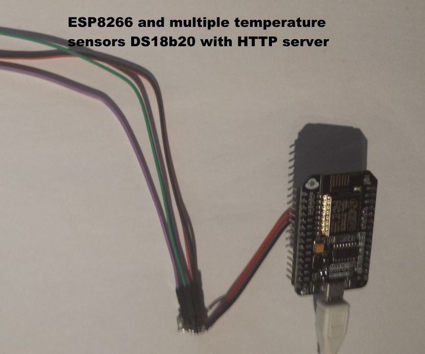 ESP8266 and Multiple Temperature Sensors DS18b20 With HTTP Server