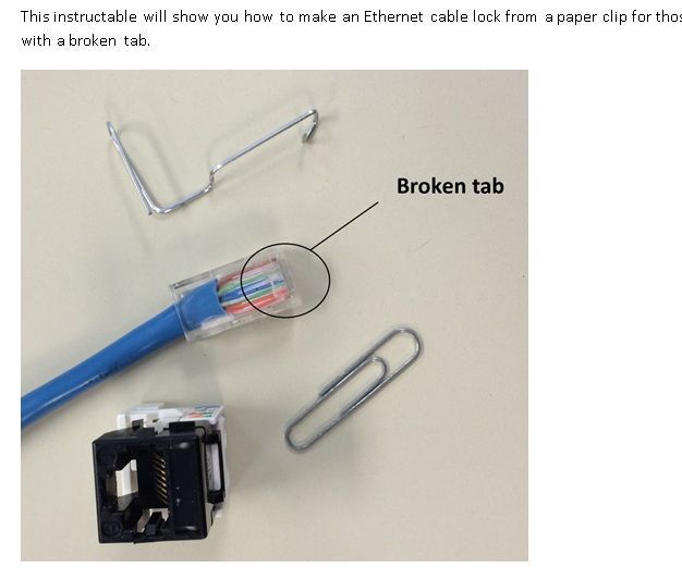 Ethernet cable lock