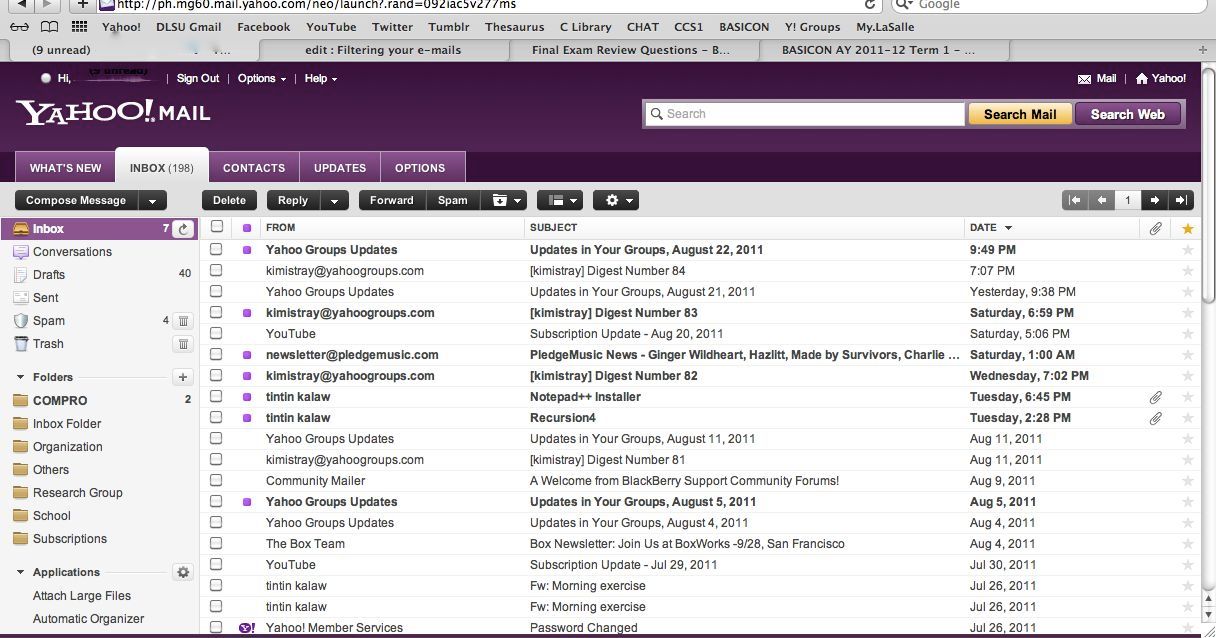 Filtering Your E-mails