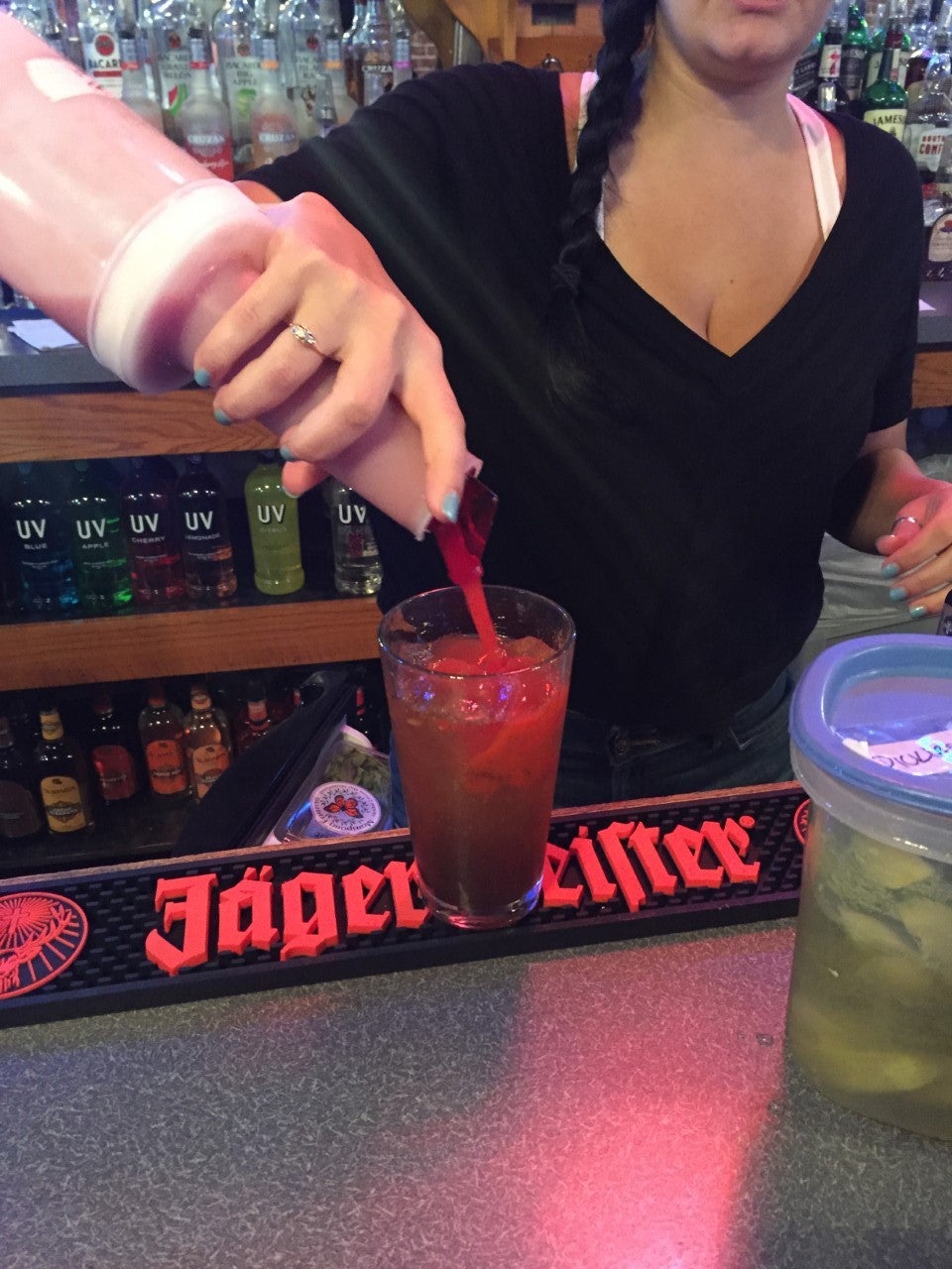 Fill the Rest of the Pint Glass With Tomato Juice.